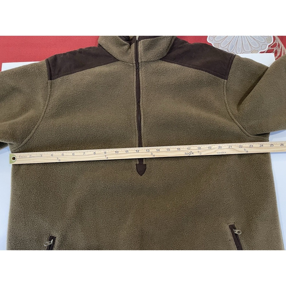 LL Bean Fleece Pullover Womens Large Brown Half Zip Lined Made in USA 1354764 - Picture 6 of 8